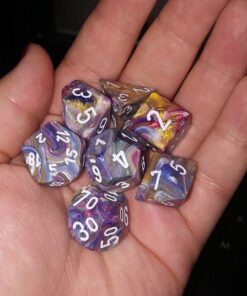 Polyhedral 7-Die Festive Dice Set - Carousel with White Numbers CHX-27440 19 61H9UNzcbfL