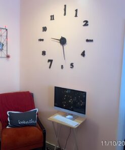 Elikeable Modern 3D Frameless Large 3D DIY Wall Clock Watches Hours DIY Decorations Home for Living Room Bedroom (black) Black 28 61H9v3CLH2L