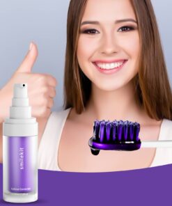 Colour Corrector Purple Toothpaste, Purple Toothpaste Whitening, V34 Purple Color Corrector Serum Teeth Whitening Toothpaste for Tooth Stain Removal, Teeth Whitening Kit for Adult 14 61HA Q f6wL