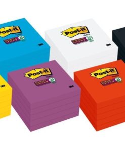 Post-it Super Sticky Notes, 3 in x 3 in, 5 Pads, 2x the Sticking Power, Black, Recyclable (654-5SSSC) 18 61HB4YCkdtL