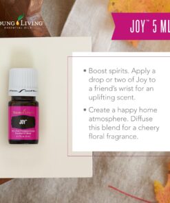 Young Living Joy Essential Oil - 5ml Bottle for Aromatherapy - Combination of Floral and Citrus Essential Oils, Ylang Ylang, Geranium, Jasmine, Palmarosa, Rose, Bergamot, Lemon, and Tangerine Oils 0.50 Fl Oz (Pack of 1) 9 61HDakrufBL