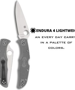 Alternative view of Spyderco Endura 4 Lightweight Signature Knife with 3.80" VG-10 Steel Blade and Gray FRN Handle - PlainEdge - C10FPGY Grey