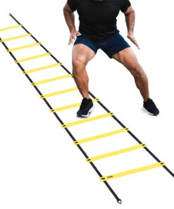 Ohuhu Agility Ladder Speed Training Set 12 Rung 20ft Exercise Ladders with Ground Stakes for Soccer Football Boxing Footwork Sports Fitness Training Ladder with Carry Bag Yellow 27 61HFIBrDfHL