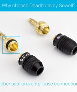 Deadbolt Banana Plugs 6-Pairs by Sewell, Gold Plated Speaker Plugs, Quick Connect, SW-29863-6 6 Pairs Deadbolt Banana Plugs 30 61HG4O8VmlL 1