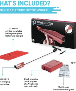 POWERUP 2.0 Paper Airplane Conversion Kit | Electric Motor for DIY Paper Planes | Fly Longer and Farther | Perfect for Kids & Adults | Ready to Use Aeroplane Engine Kits Red, Black 13 61HHNlHOf3S