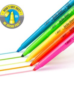 BIC Brite Liner Highlighter, Chisel Tip For Broad Highlighting & Fine Underlining, Pink, 12-Count 12 61HIDaPvMgL