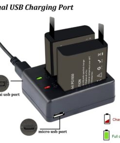 Alternative view of VVHOOY 3 x 1050mAh Rechargeable Action Camera Battery with USB Dual Charger Compatible with AKASO EK7000/Brave 4/Dragon Touch 4K/Campark/Crosstour/Victure/APEMAN/RUNME R2 Action Camera