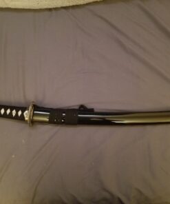 Handmade Sword – Japanese Samurai Wakizashi Swords, Practical, Hand Forged, 1045/1095 Carbon Steel, Heated Tempered, Full Tang, Sharp, Wooden Scabbard Warrior Red Tsuka 27 61HJ2cRCOmL