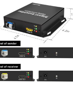 LornCeng HDMI Extender Over Fiber Optic HDMI Extension Balun Adapter 1080P@60Hz Full HD Uncompressed Transmission up to 20km Over Singlemode Fiber, Support All System 20 61HJCG6kkqL