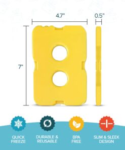 Healthy Packers Ice Pack for Lunch Box - Freezer Packs - Original Cool Pack | Slim & Long-Lasting Reusable Ice Packs for Lunch Bags and Cooler Bag (Set of 4) 4pk 21 61HJWYmJW5L