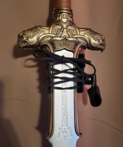 MASTER USA – Universal Leather Sword Frog – Steel Hardware, Adjustable Lacing for Proper Fit, Designed to Fit a Wide Variety of Swords and Scabbards – Fantasy, Historical, Cosplay – PK-6182 26 61HJbQBbG2L