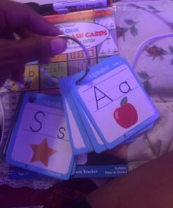 Think2Master Write & Clean Laminated Workbook & Flash Cards - Alphabet, Numbers & Words Reusable Book for PreK & Kindergarten. (1 Dry Erase Marker, 2 Rings). Learn to Read & Write, Count & Add 17 61HK9er87LL