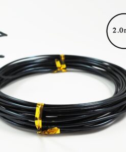 Anodized Aluminum Bonsai Training Wire 5-Size Starter Set with Canvas Bag - 1.0mm, 1.5mm, 2.0mm, 2.5mm, 3.0mm (147 feet total) - Choose Your Color (5 Sizes, Black) 5 Sizes 24 61HKNbRulHL