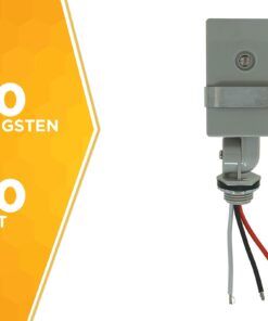 Woods 59411WD Outdoor Hardwired Stem and Swivel Light Control with Photocell; Compatible with Most Types of Bulbs; Swivel Mount for Adjustable Placement; Automatic Settings; Time Delay ; Grey 1 Count (Pack of 1) Stem & Swivel Mount Light Control 20 61HMCjdG8dL