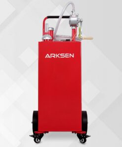 Arksen 35 Gallon Portable Gas Caddy Fuel Storage Tank Large Gasoline Diesel Can Hand Siphon Pump Rolling Flat-Free Solid Rubber Wheels Boat ATV Car Motorcycle Red 16 61HMaZI2amL