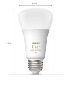 Philips Hue Smart 60W A19 LED Bulb - White and Color Ambiance Color-Changing Light - 3 Pack - 800LM - E26 - Indoor - Control with Hue App - Works with Alexa, Google Assistant and Apple Homekit White & Color Ambiance 3 Count (Pack of 1) Base Lumen (60W) 33 61HN53YFmqL