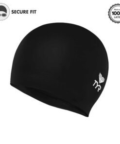 TYR Latex Swim Cap Black 13 61HOBLgr5KL
