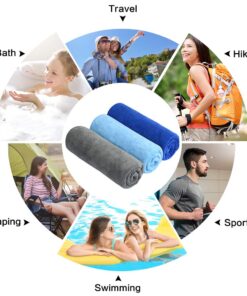SINLAND Microfiber Gym Towels Sports Fitness Workout Sweat Towel Super Soft and Absorbent 3 Pack 16 Inch X 32 Inch Light Blue+blue+grey 19 61HOQu2aWgL