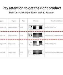 Generic DVI-I Dual-Link (M) to 15-Pin VGA (F) Adapter 7 61HQHF9 4FL