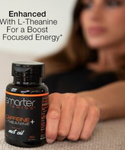 SmarterVitamins (3-Pack) 200mg Caffeine Pills with 100mg L-Theanine for Energy, Focus and Clarity + Coconut MCT Oil, Pre Workout, Nootropic Brain Booster, Extended Release Capsule 22 61HSpMugdbL