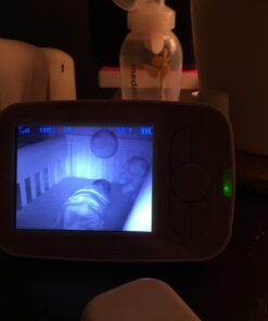 Infant Optics DXR-8 480p Video Baby Monitor, Non-WiFi Hack-Proof FHSS Connection, Interchangeable Lenses, Pan Tilt Zoom, LED Sound Bar, Night Vision, and Two-way Talk, low battery 68 61HSv qmFwL