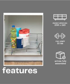 Home Decorators Collection Extra deep Sliding Organizer, 6" Hx20 Wx21 D, Chrome Single Tier 6"Hx20"Wx21"D 17 61HVqNzTAdL