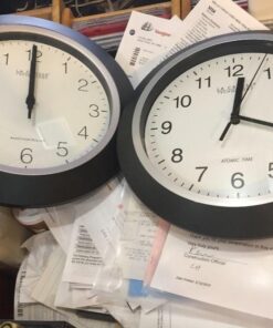 La Crosse Technology WT-3102B 10-Inch WWVB Self-set Analog Wall Clock and automatic DST reset,Black/silver Black 25 61HXbkO FeL