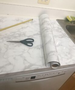 ROSEROSA Peel and Stick PVC Faux Marble Self-Adhesive Wallpaper Covering Counter Top Shelf Liner Napoleon (PGS408 : 2.00 Feet X 6.56 Feet) 78 61HaFKFjrYL