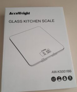 AccuWeight 201 Digital Multifunction Meat Food Scale with LCD Display for Baking Kitchen Cooking, 11lb Capacity by 0.1oz, Tempered Glass Black 51 61Hb6ikbUL