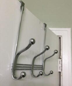 iDesign York Lyra Steel Over-The-Door 6-Hook Storage Rack - 8.38" x 5.25" x 11", Chrome 36 61HbmJSLQwL