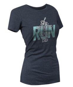 Gone For a Run Runners Tee Womens T-Shirt | Women's Everyday Runners Tee - She Believed She Could Large Charcoal Gray 12 61Hbt9HwzuL