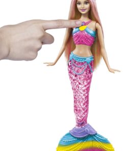 Barbie Dreamtopia Doll, Rainbow Lights Mermaid with Glimmering Light-Up Rainbow Tail, Headband and Blonde Hair Twinkle Lights 29 61Hd b3DNkL
