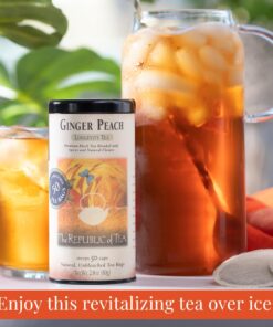 The Republic of Tea Ginger Peach Black Tea, Caffeinated, 50 Count 20 61HdUO2QyqL
