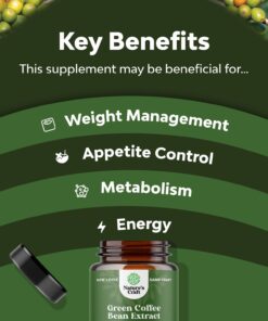 Pure Green Coffee Bean Extract Supplement – Best for Weight Loss Appetite Suppressant – 800 mg with Chlorogenic Acid Best Energy Booster Advanced Natural Potent Formula – 60 Capsules 12 61HdVDKfhWL