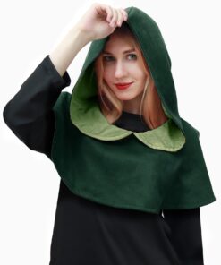 Alternative view of DAZCOS Multicolor Medieval Cowl Hat Durable Faux Suede Pagan Cosplay Accessory Green