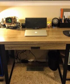 Walker Edison Industrial Wood Computer Writing Desk 4 Storage Shelves and Gaming Gamer Command Center Workstation Desk Home Office, 60 Inch, Driftwood 28 61HiB0jeUUL