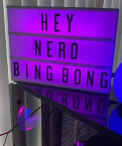 My Cinema Lightbox - Cinema Light Box, 12" x 9" - 3 Modes Light Up Letter Board sign with 100 Letters, Numbers & symbols - White LED Light, RGB and Color Freeze Mode light up signs for home decor 12"x9" RGB - Color changing light 28 61Hjqr 7KL