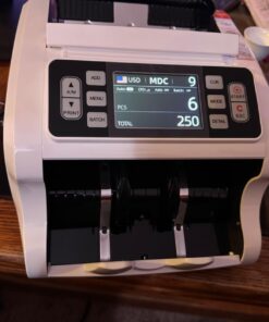 MUNBYN IMC09 Mixed Denomination Money Counter Machine, Value Counting, UV/MG/IR/MT Bill Counter, 3.5" TFT Display Money Counting Machine, USD, EUR, GBP, MXN Cash Counter for Business, 2 Years Warranty 26 61HkAf2BC L