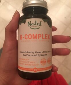 Nested Naturals B-Complex B Vitamins Plus Choline & Inositol | B Vitamins Complex B1, B2, B3, B5, B6, B7, B9 Supplement with Pure Methyl Vitamin B 12 | Energy & Immunity Support | 60 Vegan Capsules 34 61HmYiDARBL