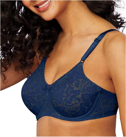 Bali Women's N Smooth Stretch Lace Underwire Bra Df3432 34C In the Navy