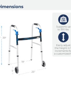 Drive Medical 10226-1 Trigger Release Folding Walker, Brushed Steel 24 61HpZO6JGTL