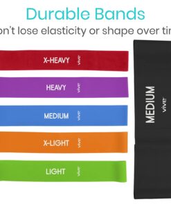 Vive Loop Bands (6 Pack) - Multi Resistance Straight Elastic Set - Stretch Kit for Men, Women, Toning Hip, Butt, Arm, Leg, Booty, Physical Therapy Yoga, Pilates Strength Training - Gym, Home Workout 13 61HqSOtqbS