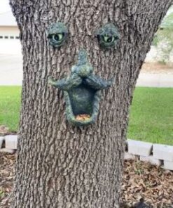 Tree Face Bird Feeder (Hand Painted) Fun Outdoor Decor Includes Glow in The Dark Eyes 22 61HrJ1BCYyL