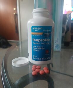 Amazon Basic Care Ibuprofen Tablets 200 mg, Pain Reliever/Fever Reducer, Body Aches, Headache, Arthritis Pain Relief and More, 500 Count 500 Count (Pack of 1) 33 61HruAjpFdL