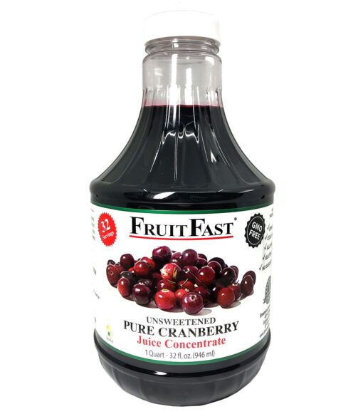 Cranberry Juice Concentrate by FruitFast - (32 FL OZ) Unsweetened, 50 Brix Pure Concentrated Cranberry Juice - 100% Cranberry Extract - No Additives or Fillers!… 32 Fl Oz (Pack of 1)