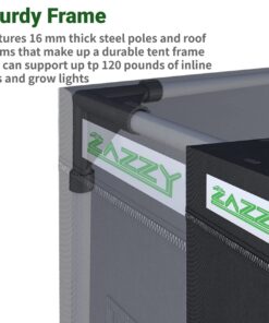 Zazzy 2X2 Grow Tent 24"x24"x48"600D Mylar Hydroponic Indoor Plant Grow Tents with Observation Window, Tool Bag and Removable Waterproof Floor Tray for Plants 13 61HvIbzOTL 3