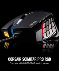 Corsair Scimitar Pro RGB - MMO Gaming Mouse - 16,000 DPI Optical Sensor - 12 Programmable Side Buttons - Black 21 61HxN6PvvkL