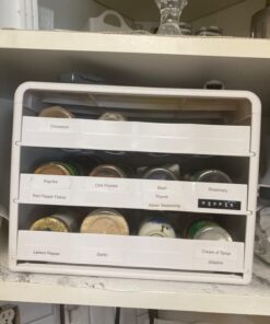 YouCopia SpiceStack Adjustable Spice Rack Organizer, Pull-Down 24-Bottle Seasonings and Spices Holder for Kitchen Cabinet and Pantry Organization with 104 Included Labels White 38 61HxsM0upXL