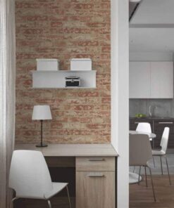 RoomMates RMK9035WP Red Stuccoed Brick Peel and Stick Wallpaper, Roll, Red 25 61I 5hq9i L