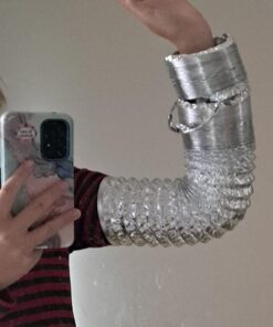 iPower GLDUCT4X8C 4 inch 8 feet Non-Insulated Flex Air Aluminum Foil Ducting Dryer Vent Hose for HVAC Ventilation with 2 Clamps, 4'' X 8', Silver 4'' X 8' 31 61I IOI87CL